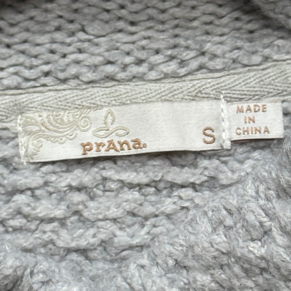Prana Elsin Sweater Coat Women's Small Gray Textured Knit Button Cardigan Duster - Picture 5 of 8